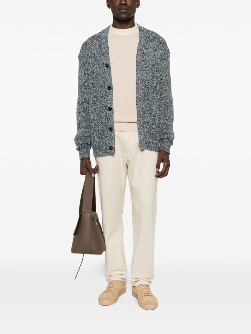 Scaglione Speckled Textured Alpaca Blend Cardigan