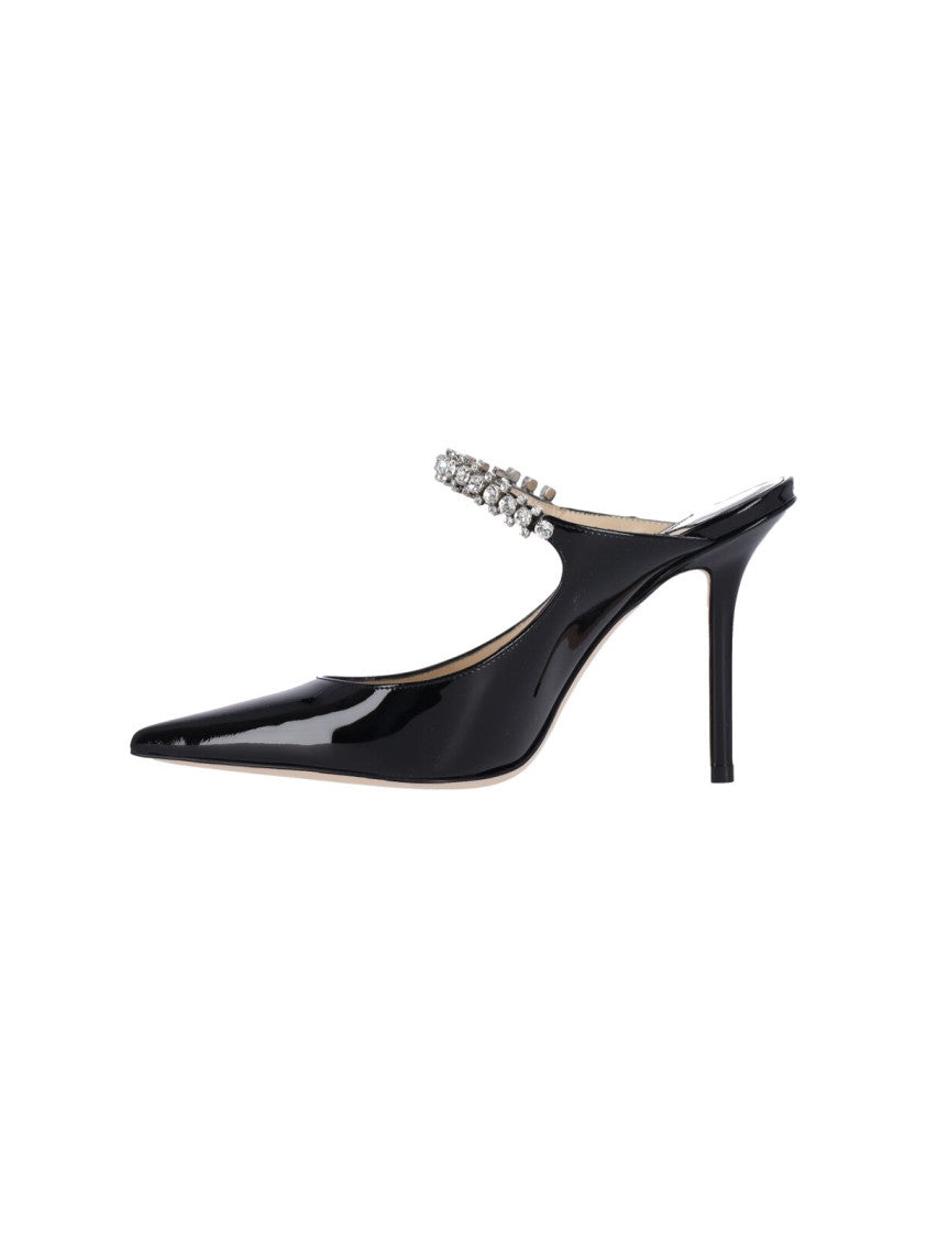 Jimmy Choo Pointed-Toe Mules With Rhinestone Embellishments And Stiletto Heel