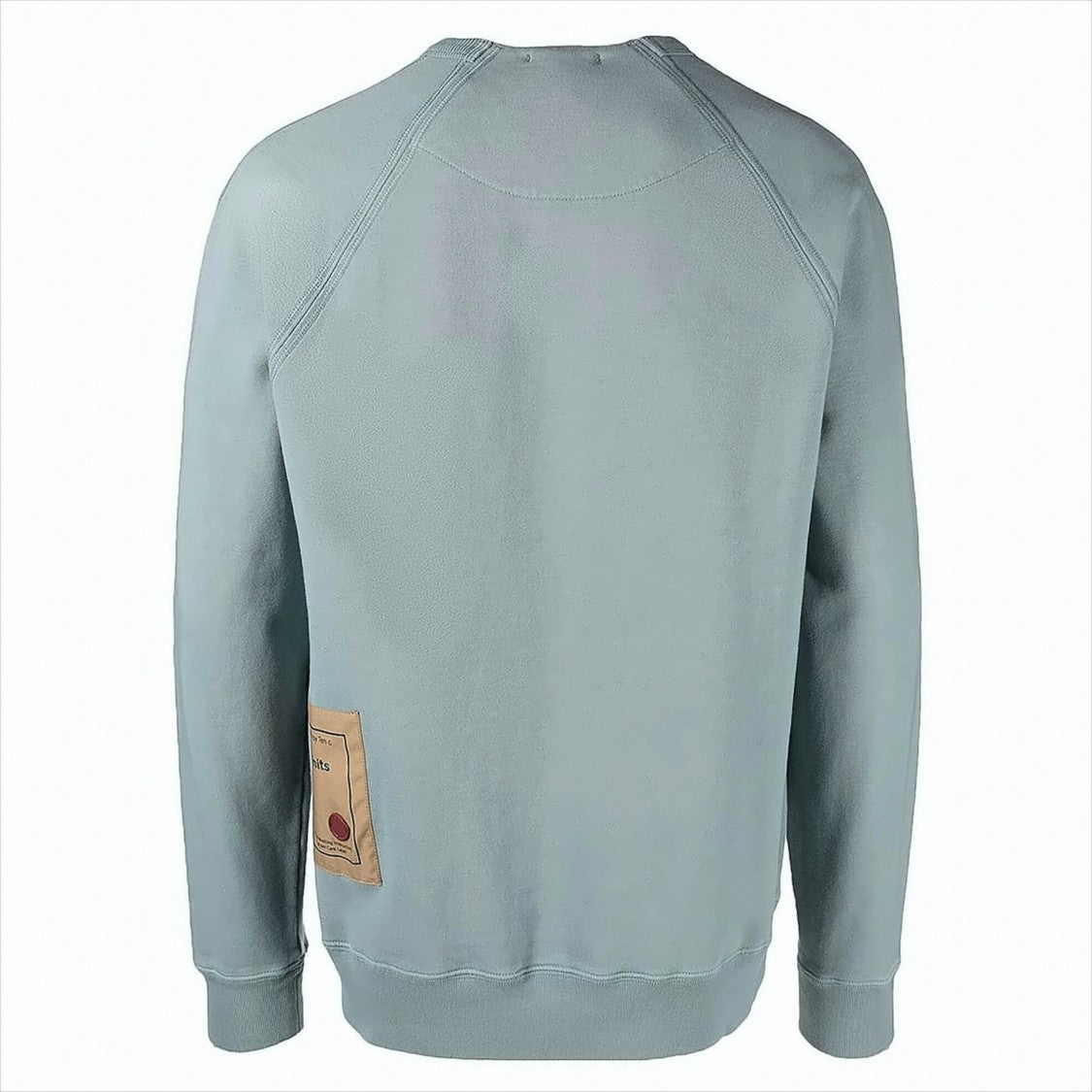 Ten C Blue-Grey Sweatshirt With Logo Patch Detail