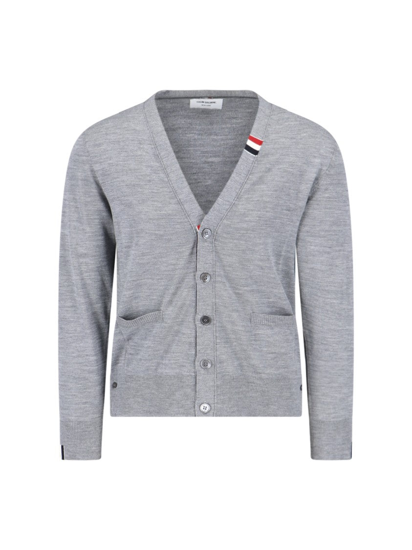Thom Browne Logo Cardigan – Grey