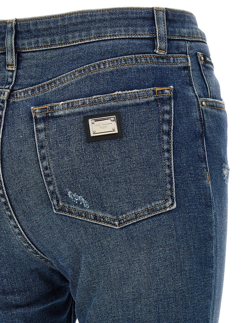 Dolce & Gabbana Slim-Fit 5-Pocket Jeans With High Waist
