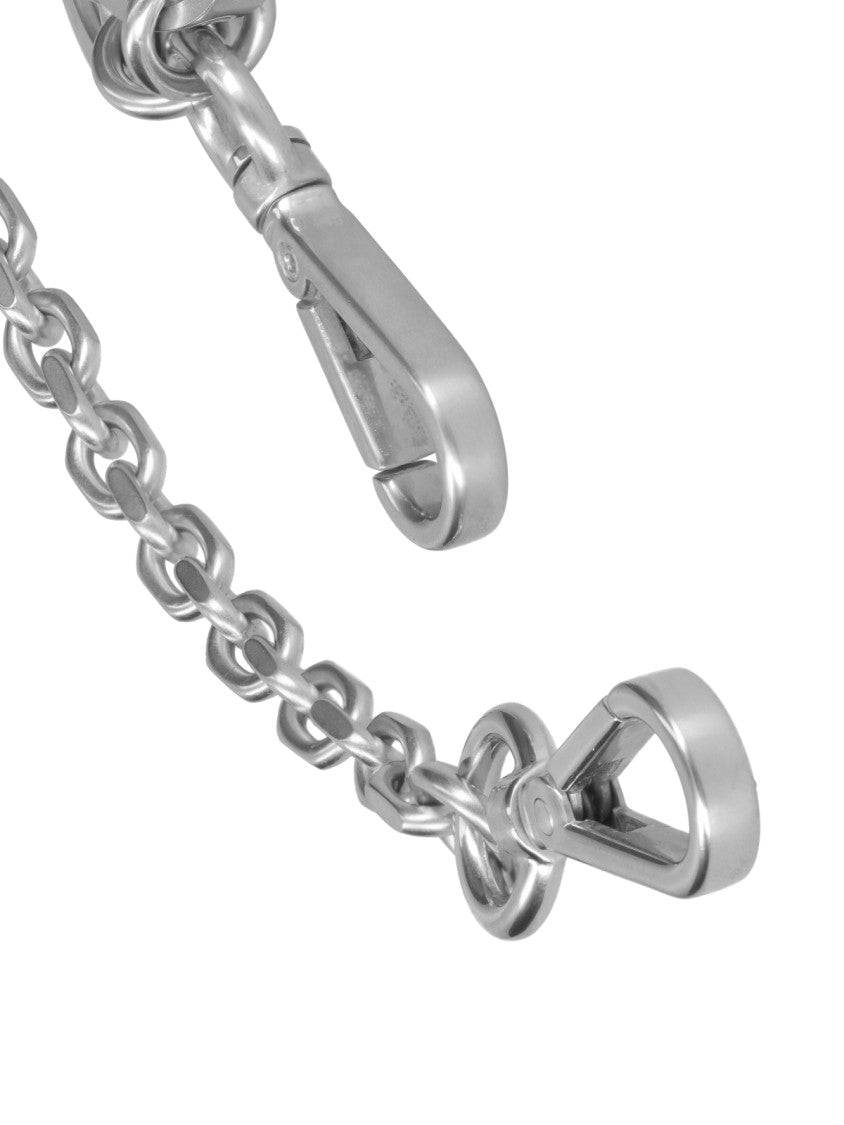Maison Margiela Silver Metal Keychain Chain With Lobster Clasps
