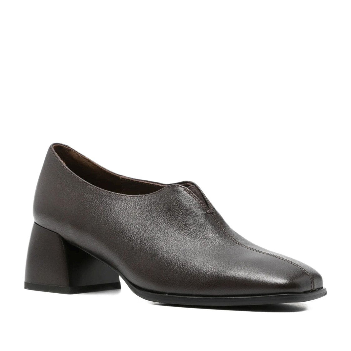 Linda Baumann Brown Subtle Seam Detail Mid-Height Leather Dress Pumps