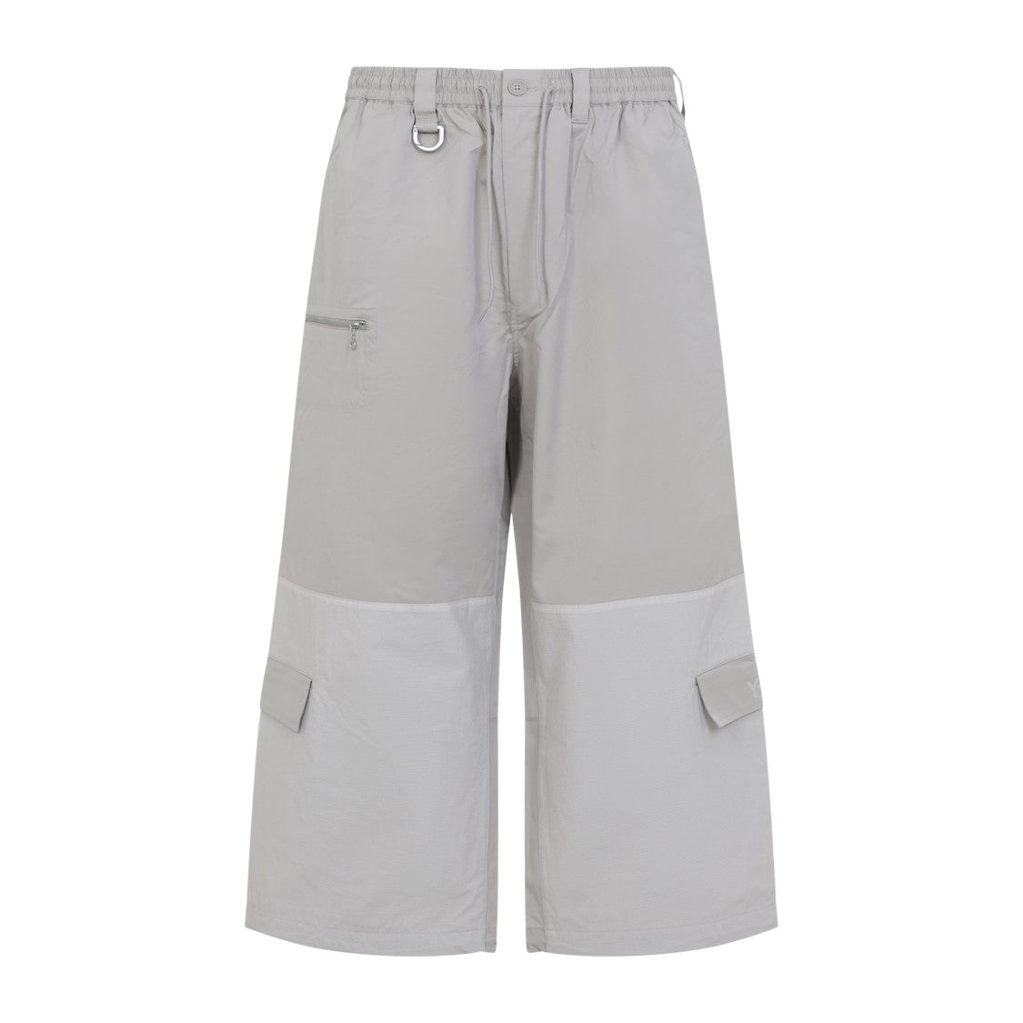 Y-3 Two-Tone Cotton-Blend Wide-Leg Trousers With Metal Detail