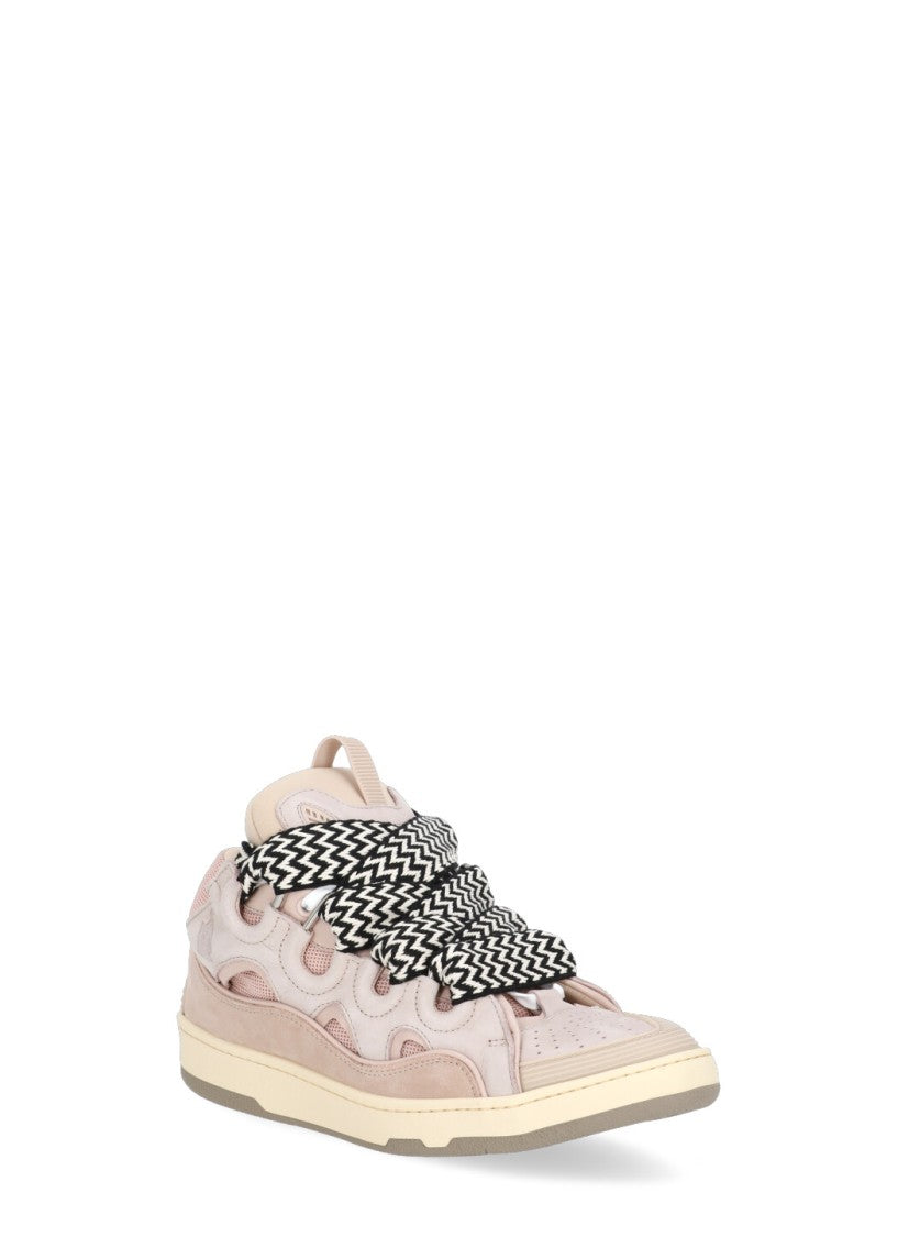 Lanvin Pink Curb Double Waxed Laces Sneakers