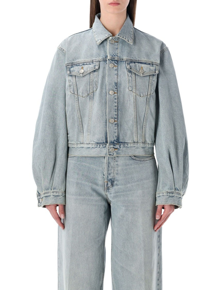 Haikure Simon Cropped Washed Denim Jacket