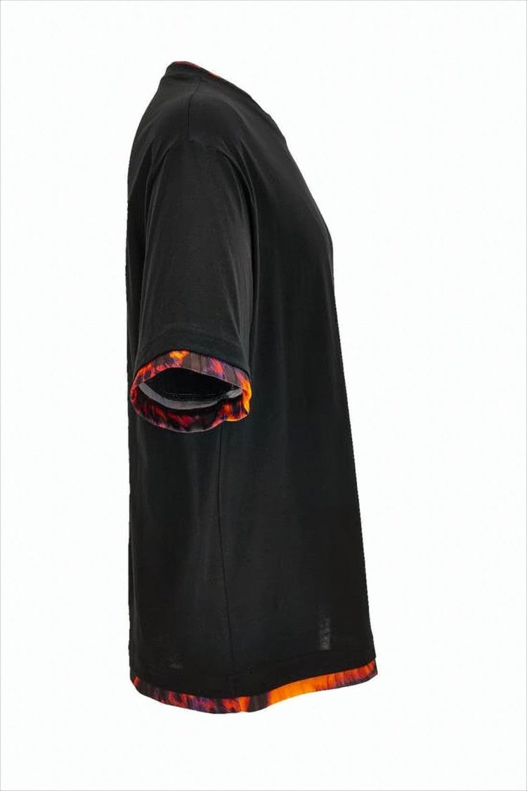 Versace Short-Sleeved Cotton T-Shirt With Vibrant Trim
