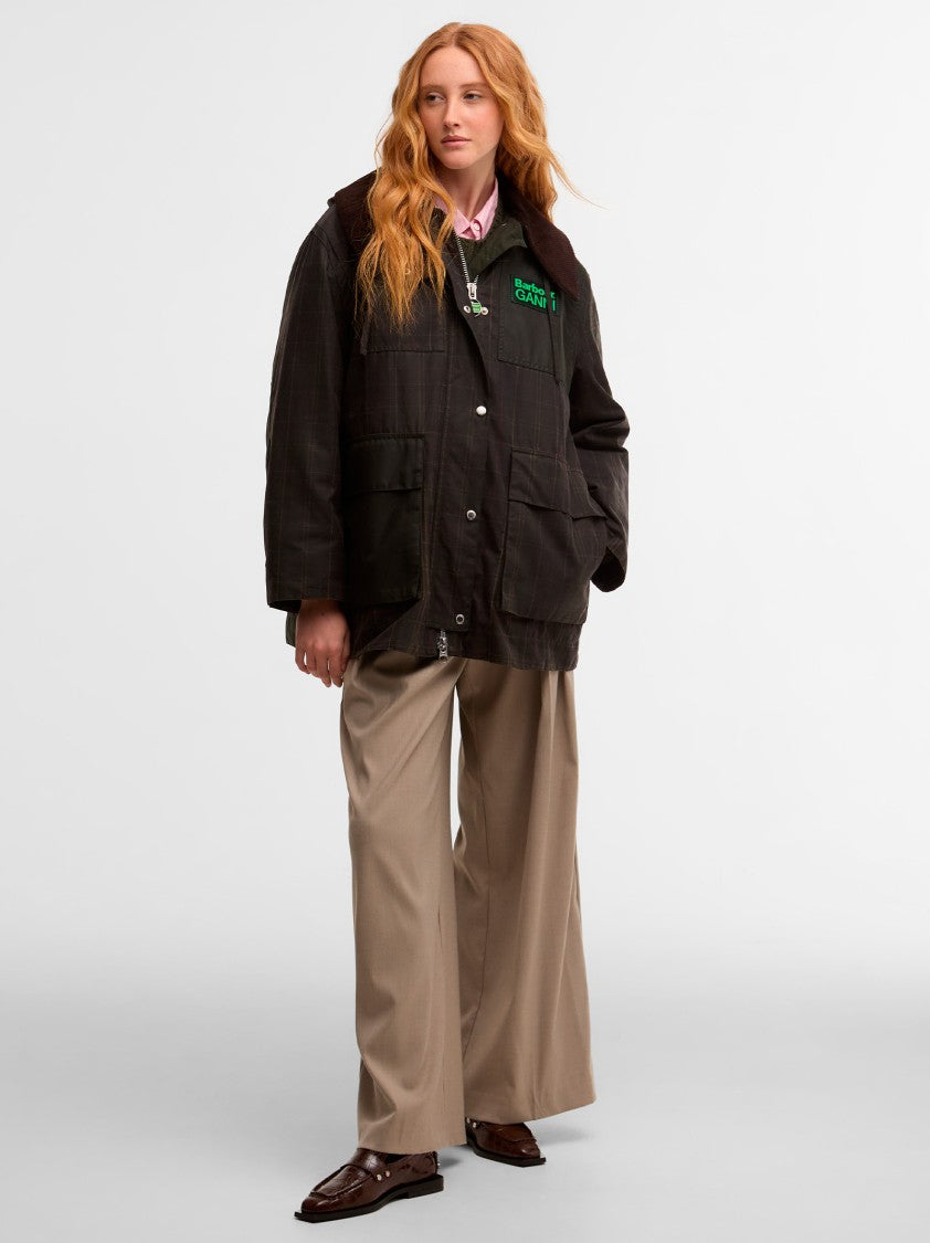 Barbour X Ganni Hood Ttn Duffle Wax