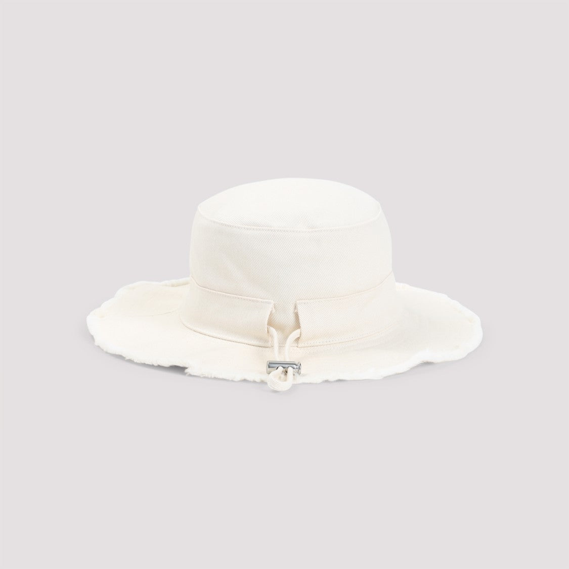 Jacquemus White Cotton Bucket Hat With Adjustable Straps