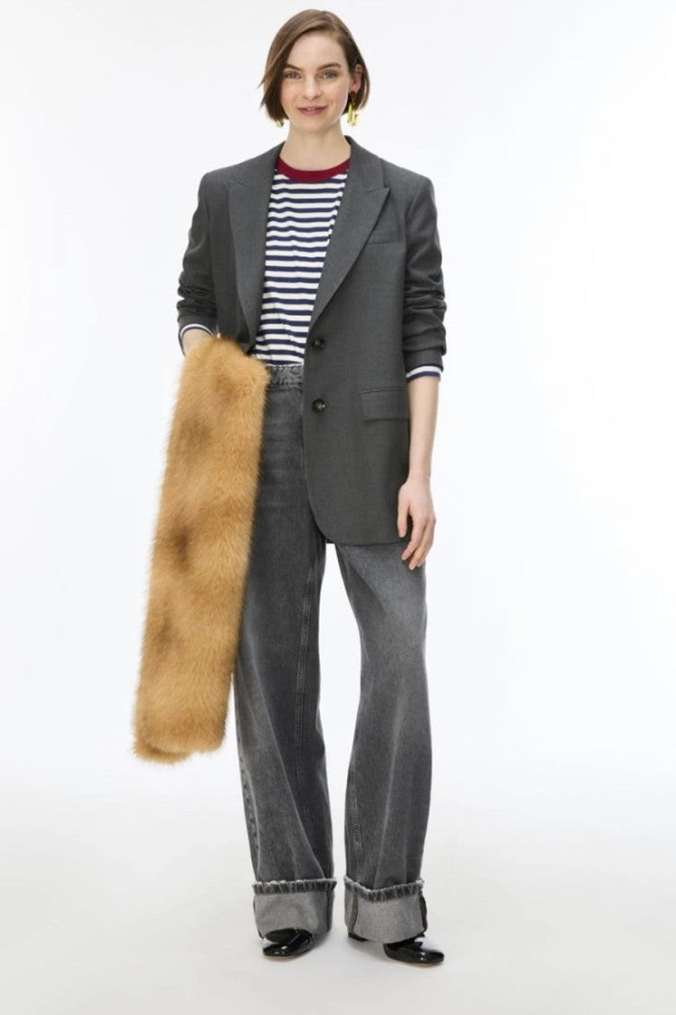 I Blues Dark Grey Relaxed Two-Button Blazer