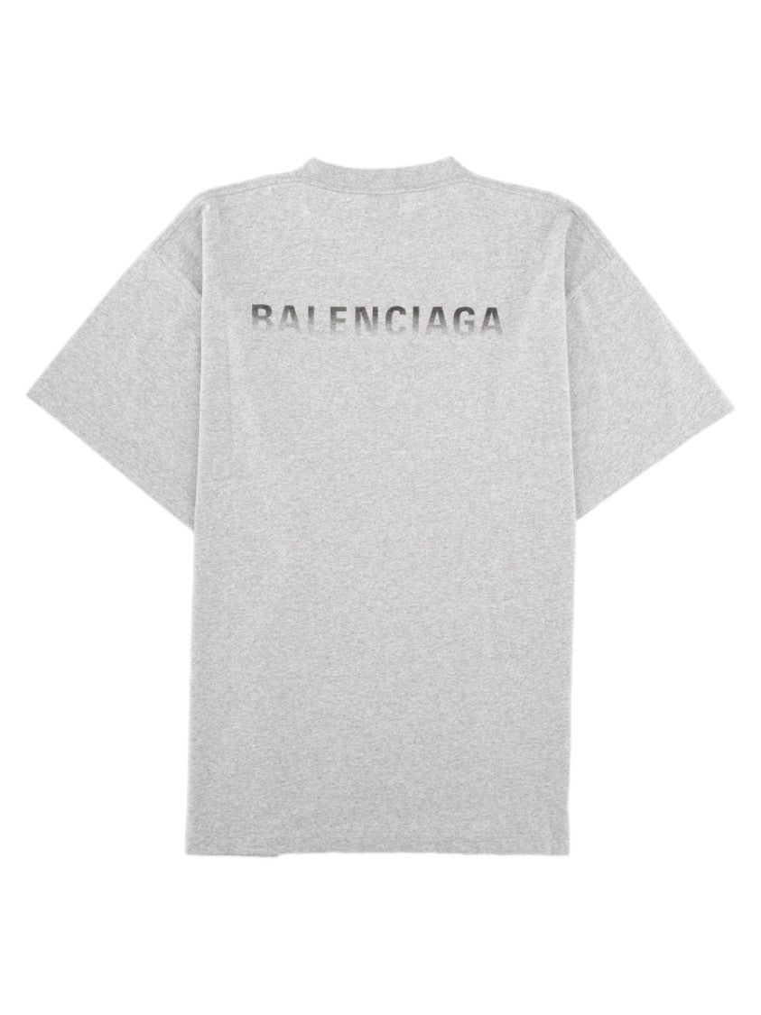 Balenciaga Grey Relaxed-Fit Branding Cotton T-Shirt