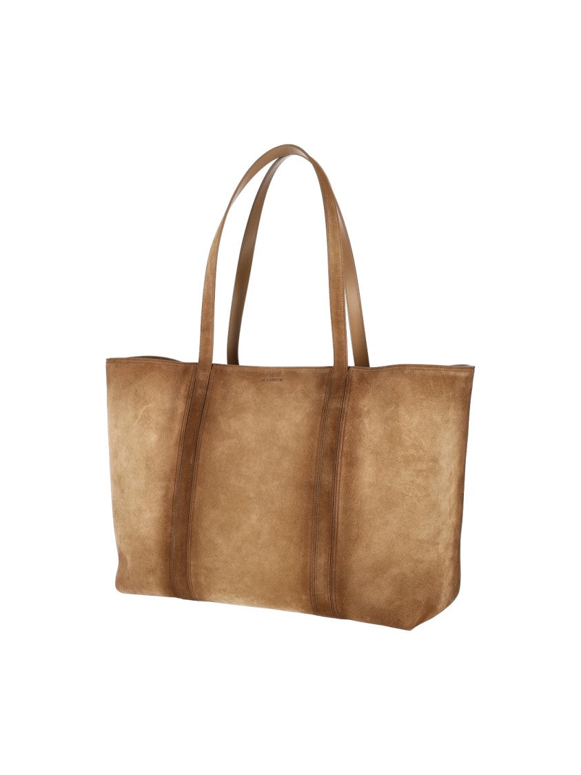 Jil Sander Brown Foro Suede Tote Bag