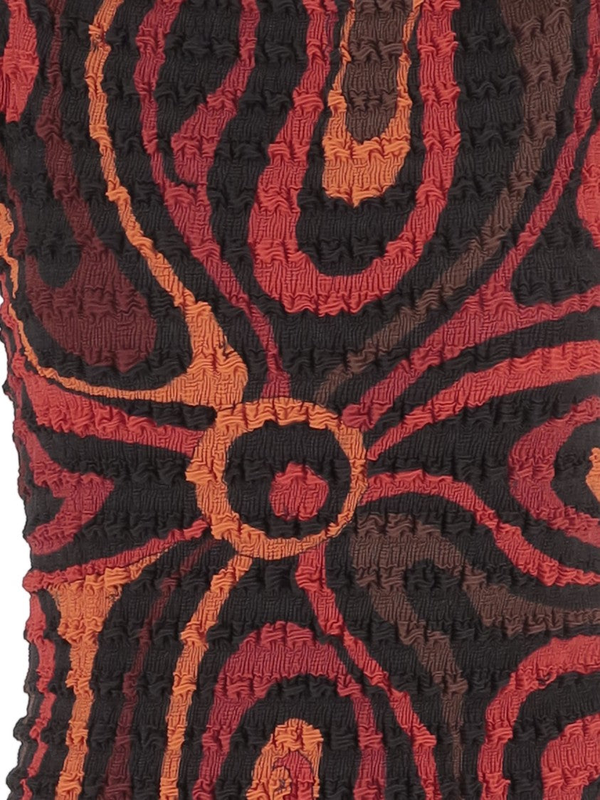 Emilio Pucci Nylon Top With Crinkled Texture And Abstract Pattern