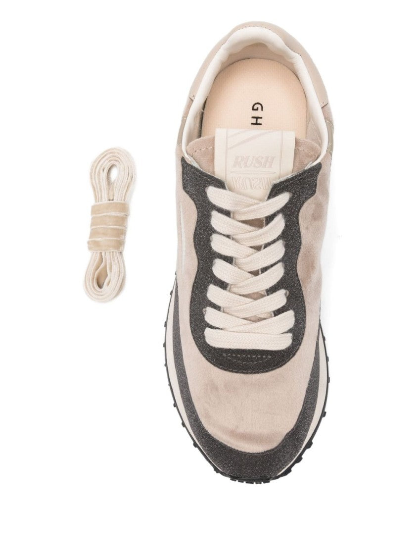 Ghoud Low-Profile Beige Sneakers With Dark Grey Panels