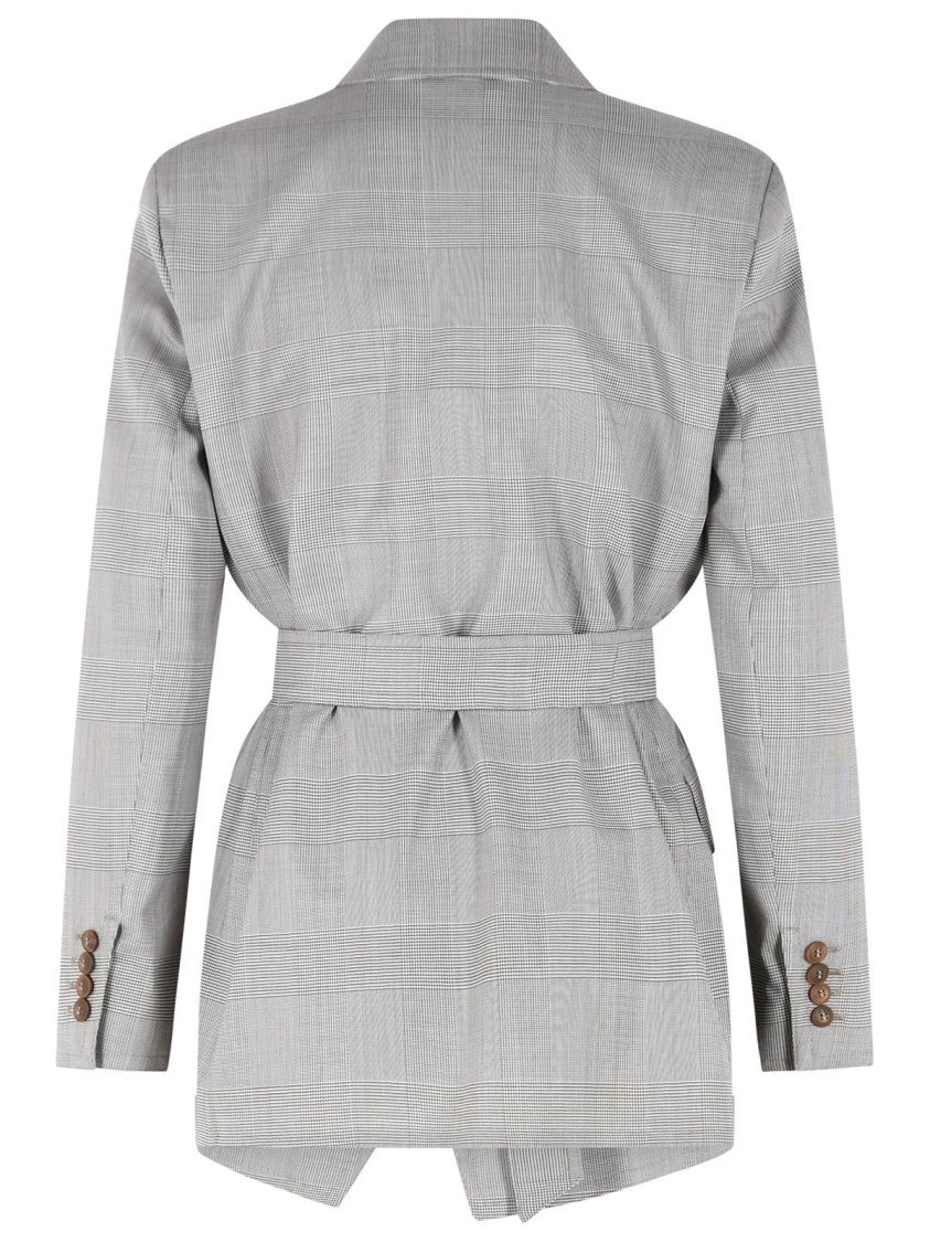 Max Mara 'Nasello' Prince Of Wales Wool Robe Jacket