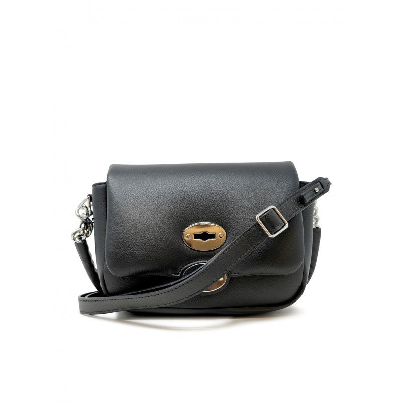 Zanellato Black Postina Ella Piuma Chain Leather Bag