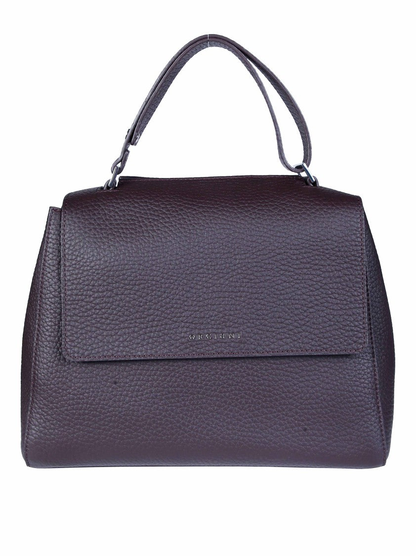 Orciani Medium Structured Textured Leather Shoulder Bag