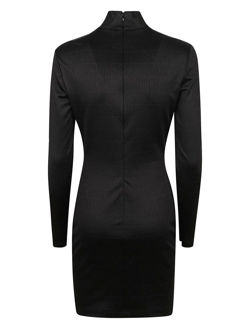 Moschino High Neck Black Dress