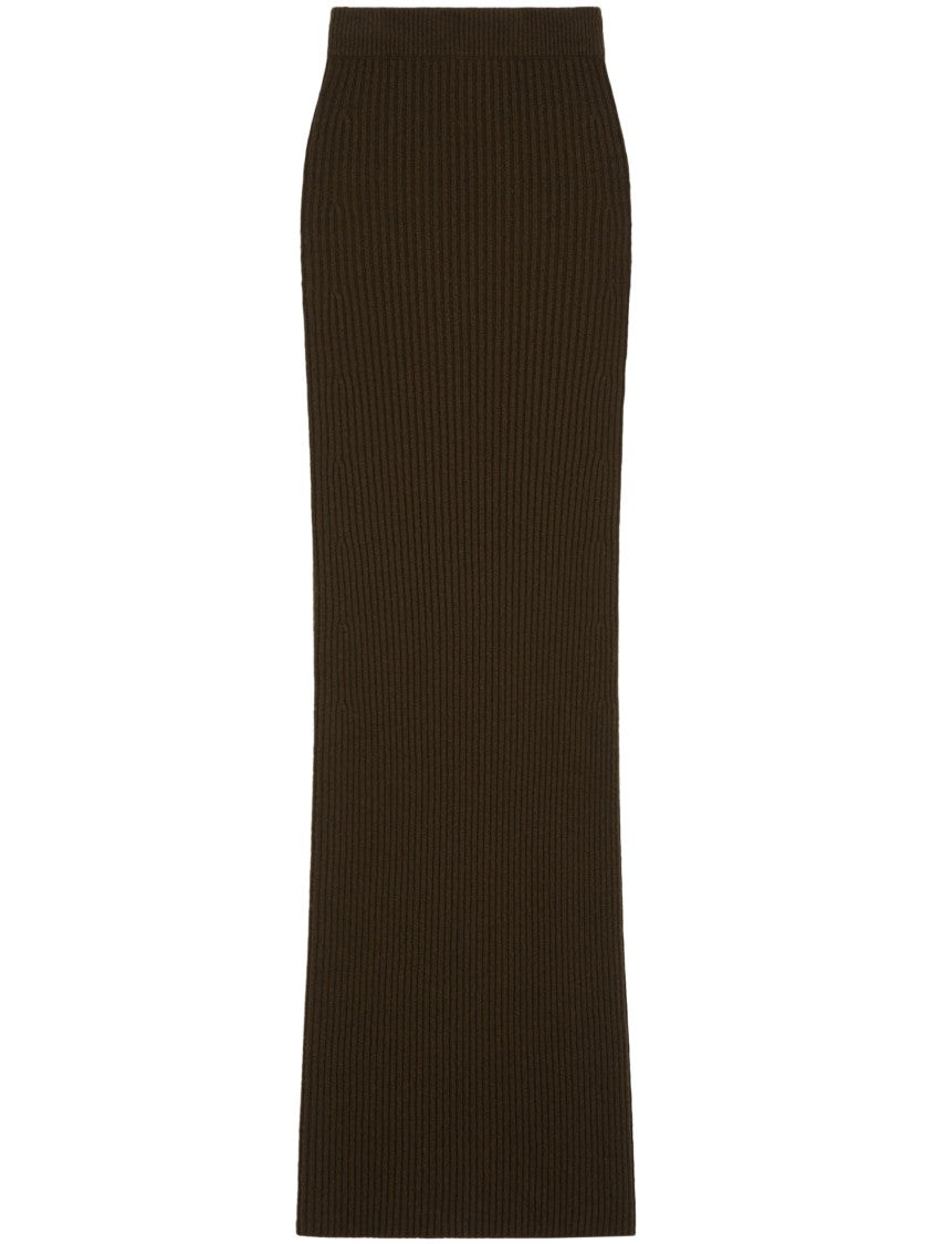 Max Mara Refined Wool-Cashmere Blend Skirt With Stretch Comfort