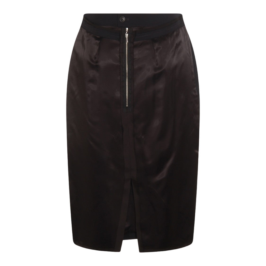 Maison Margiela Knee-Length Black Skirt With Contrasting Satin Back