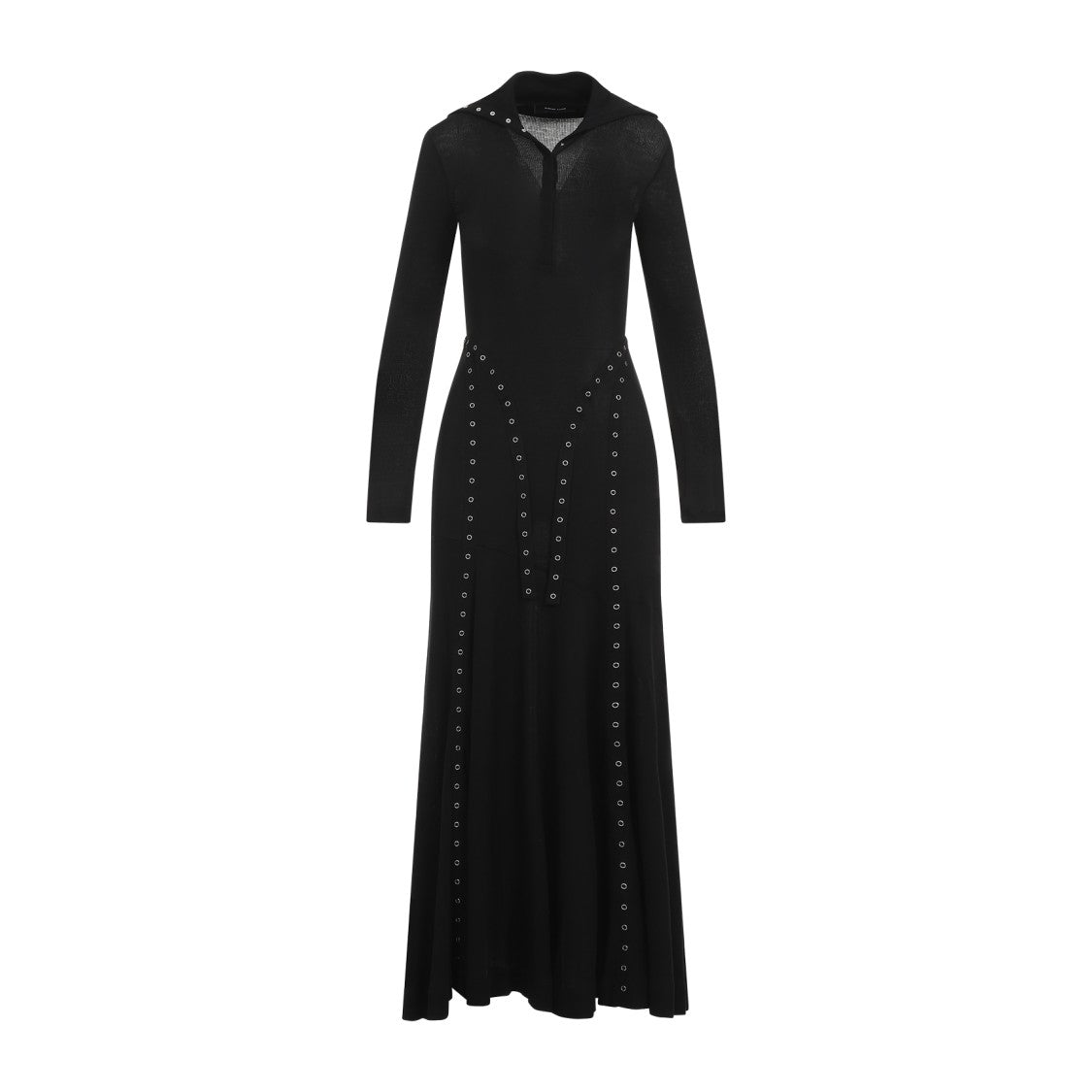Simone Rocha Ribbed Multi Snap Bias Cut Dress