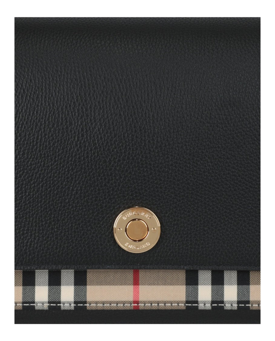 Burberry Pebbled Leather Medium Note Bag With Adjustable Strap