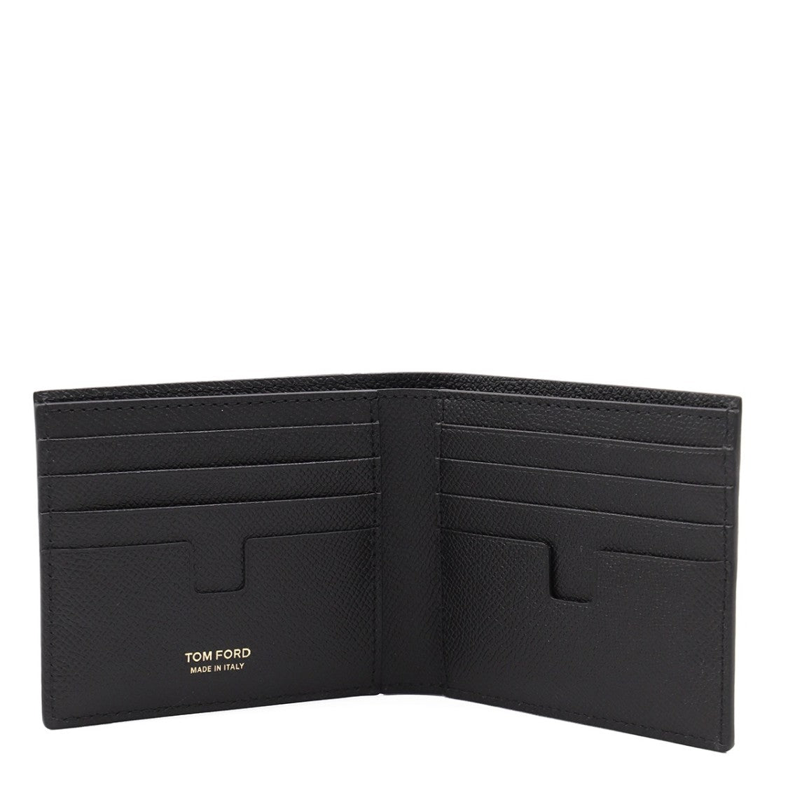 Tom Ford Textured Black Leather Wallet With Logo And Card Slots