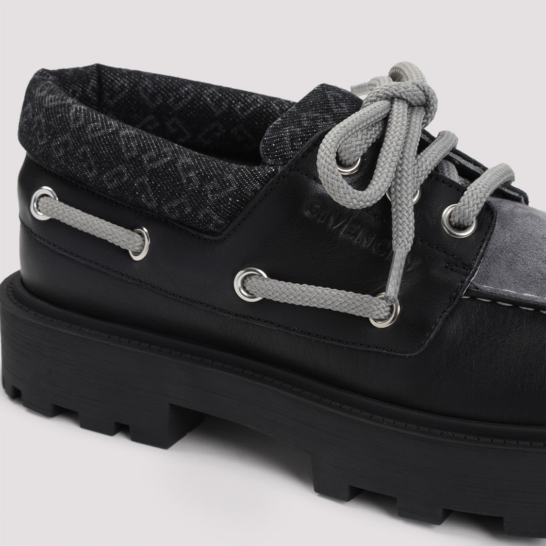 Givenchy Black Calf Leather Storm Boat Shoes