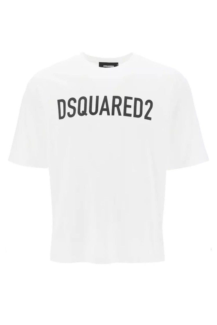 Dsquared2 White Cotton Wordmark T-Shirt
