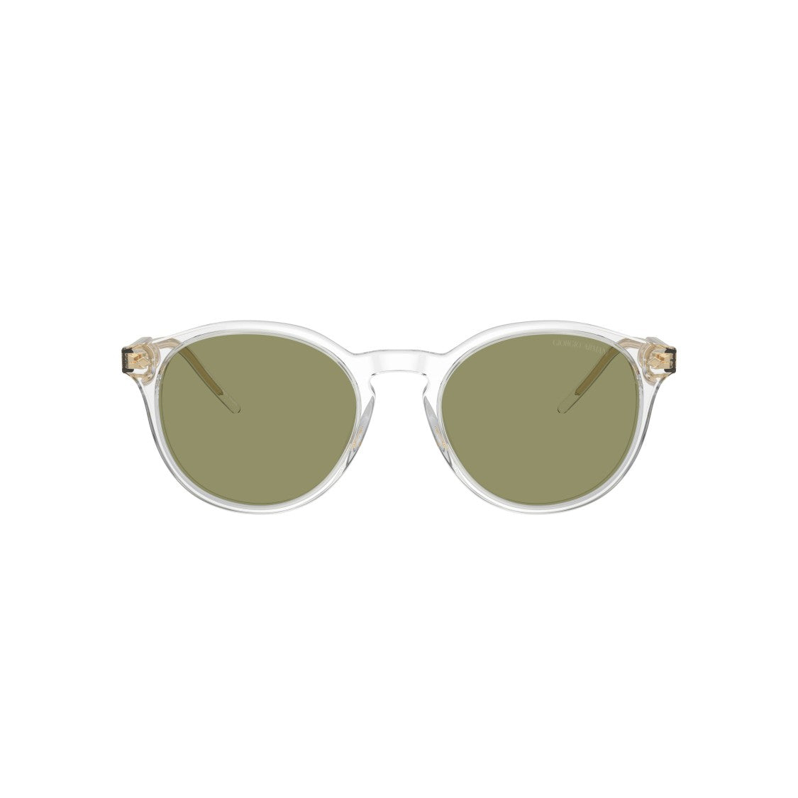 Giorgio Armani 0Ar8211 Round Clear Acetate Sunglasses With Golden Accents