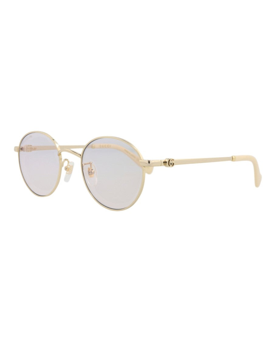 Gucci Round-Frame Metal Sunglasses