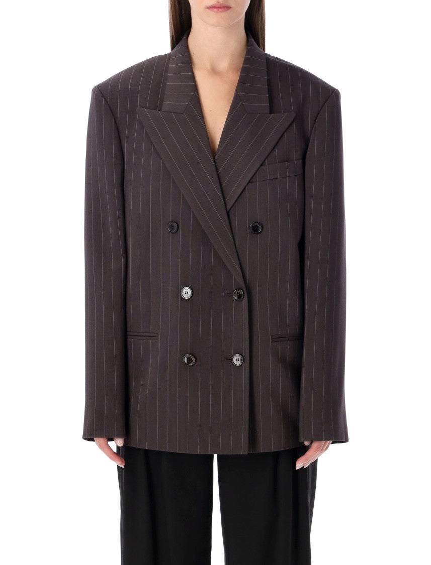 Magda Butrym Pinstripe Double-Breasted Blazer
