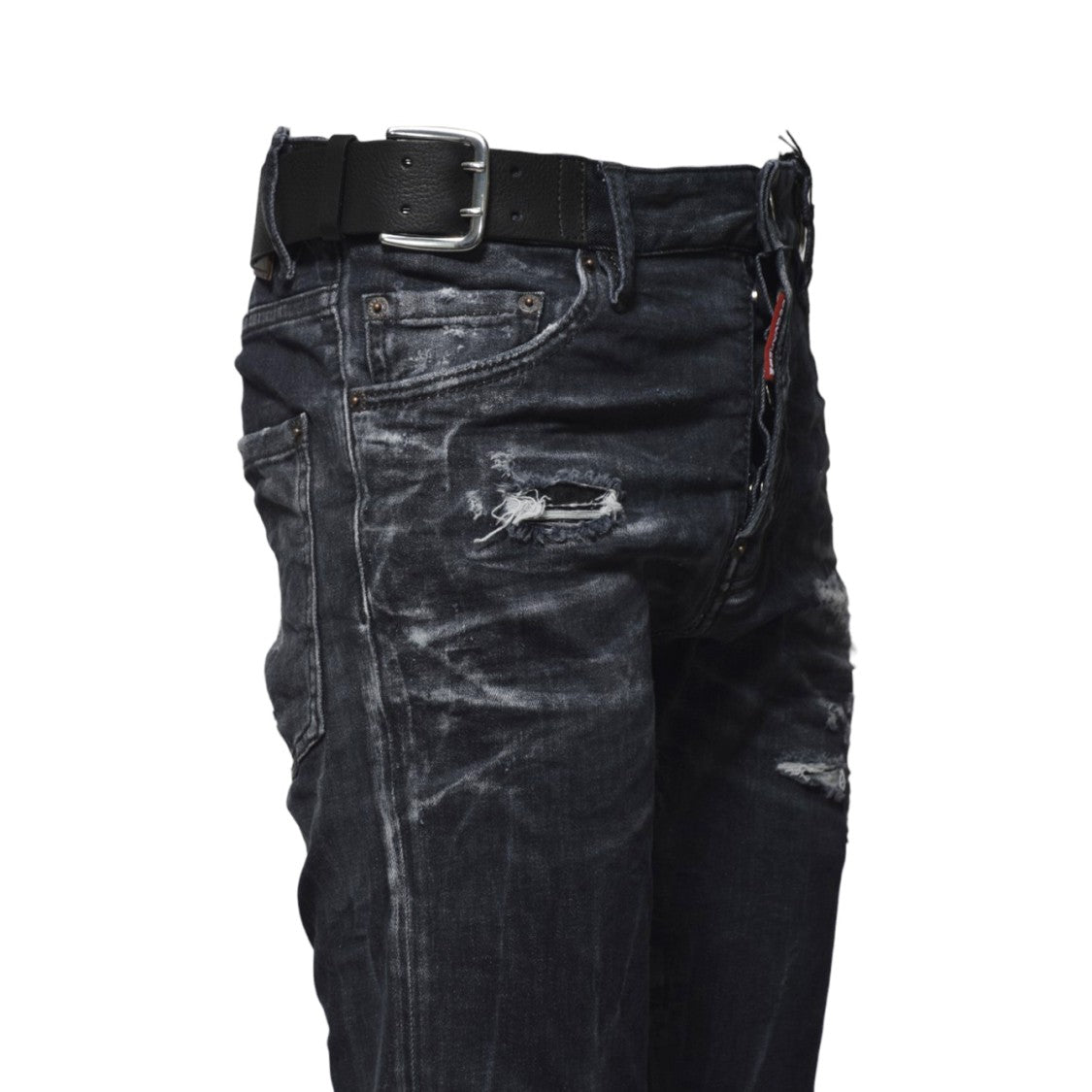 Dsquared2 Cool Guy Jeans In Black Denim With Buckles