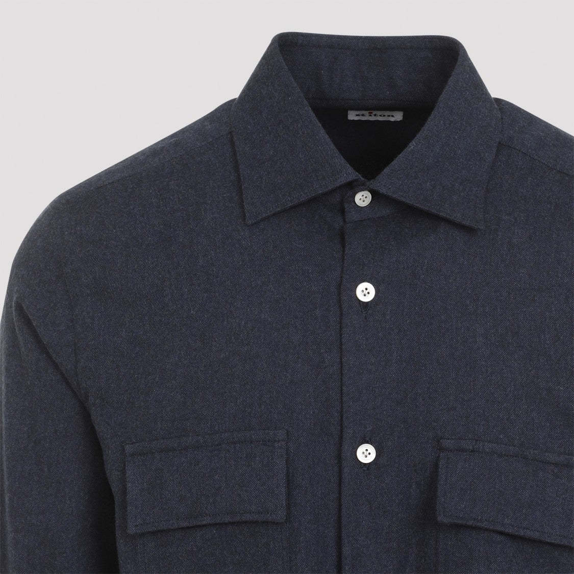 Kiton Blue Cotton Shirt