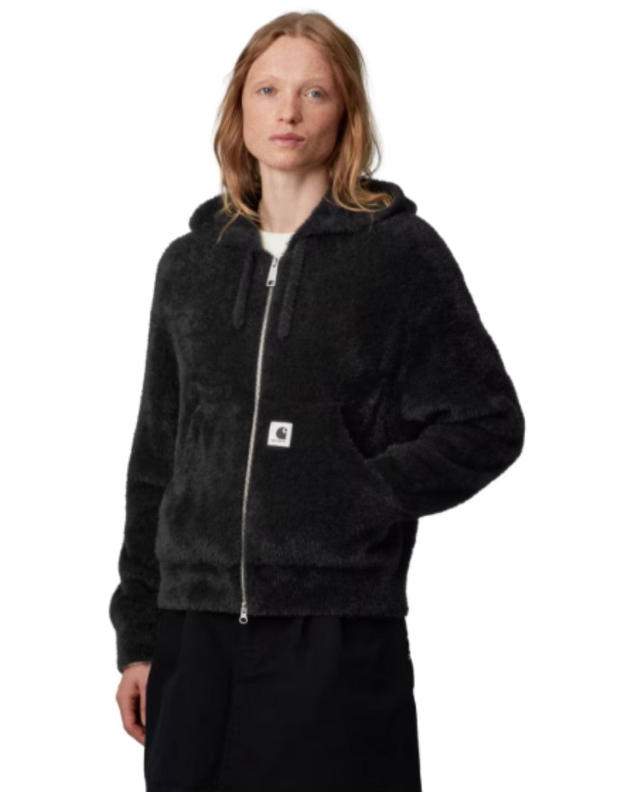 Carhartt Wip Black Maine Active Brushed Knit Hooded Jacket