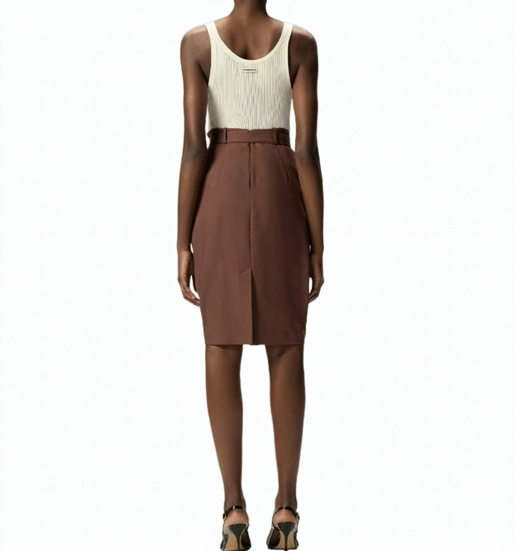Pinko Edwena Linen Effect Midi Skirt