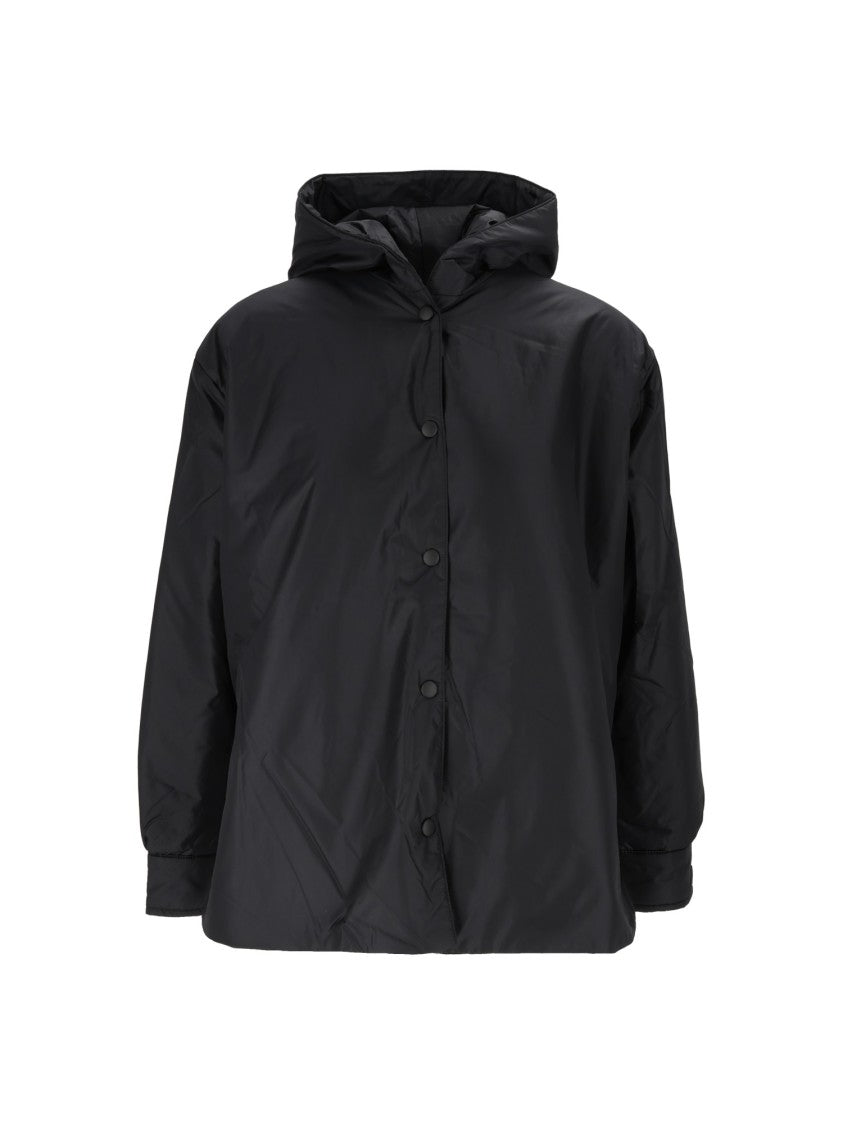 Aspesi Beth Black Hooded Nylon Jacket