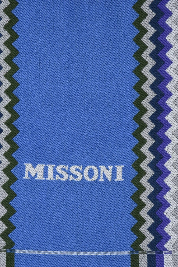 Missoni Sky Blue Purple Wool Scarf