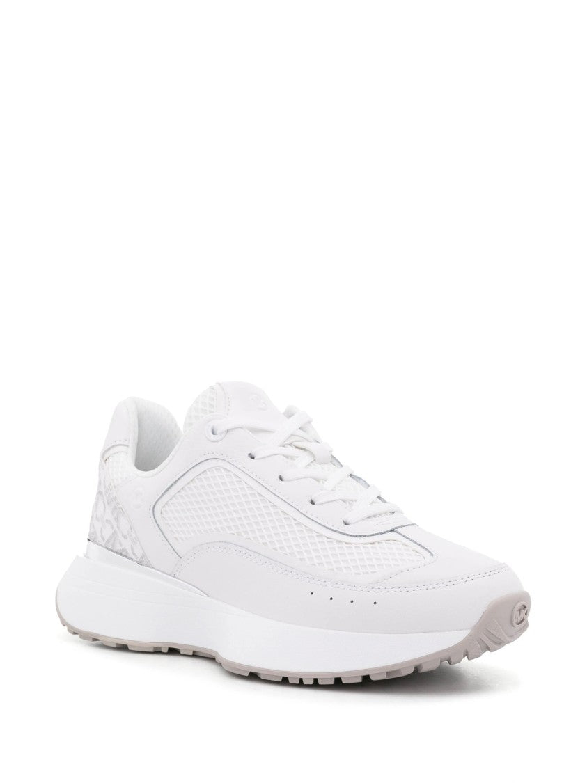 Michael Kors White Cow Leather Trainers With Modern Aesthetic