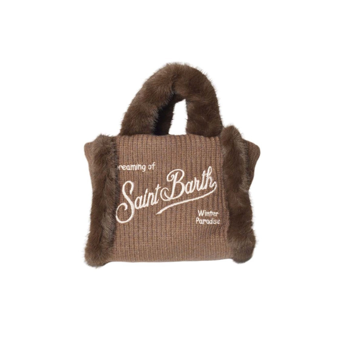 Mc2 Saint Barth Structured Brown Handbag With Classic Design