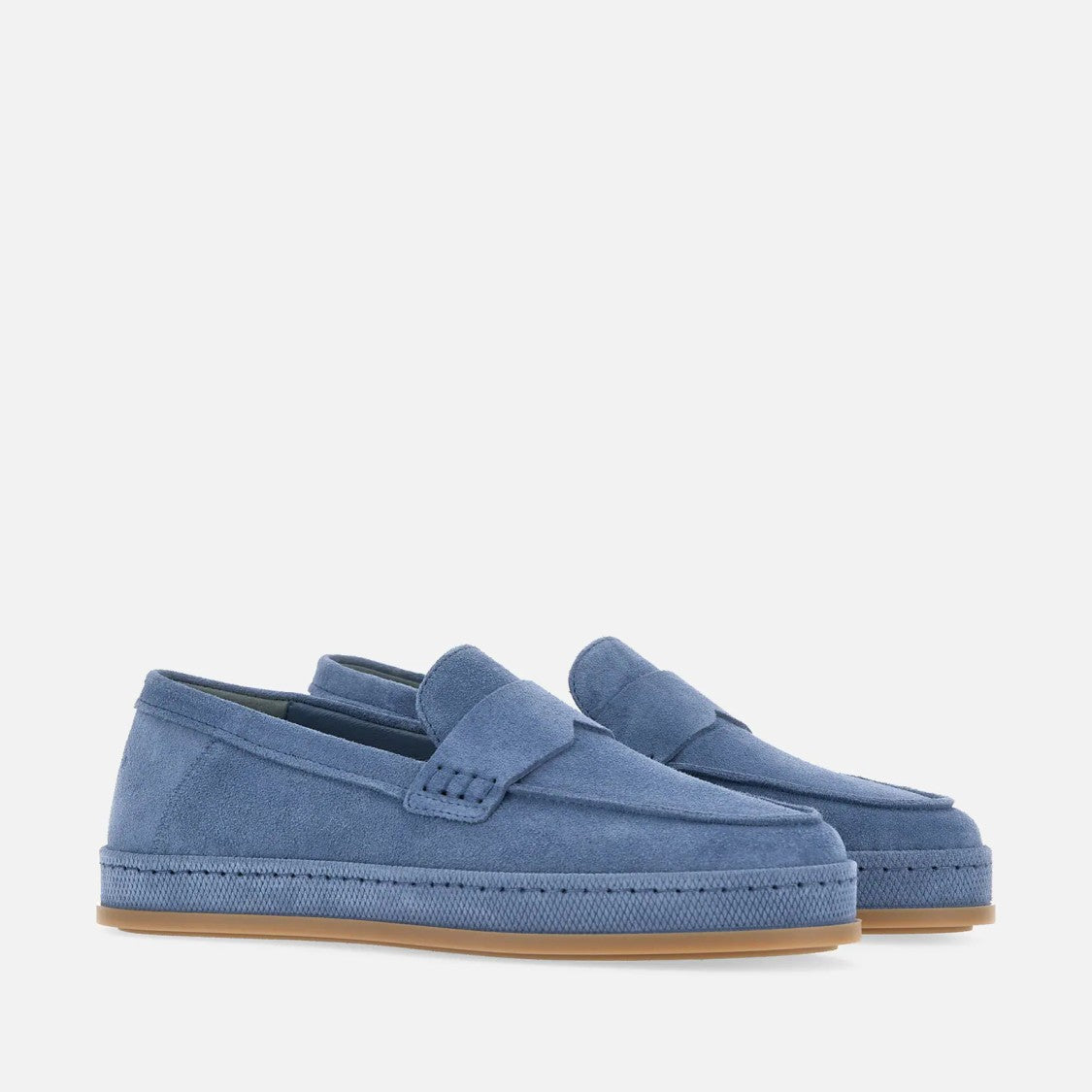 Hogan Muted Blue Suede Loafers