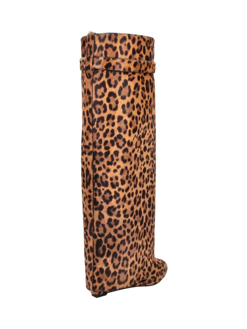 Givenchy Multicolor Shark Pinch Animal Print Calf Leather Boots