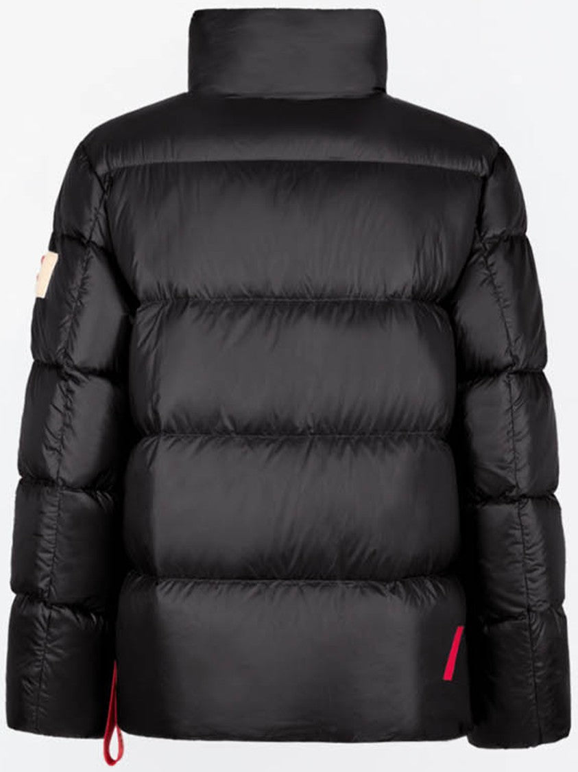 After Label Horizontal Quilted High Collar Nylon Down Jacket