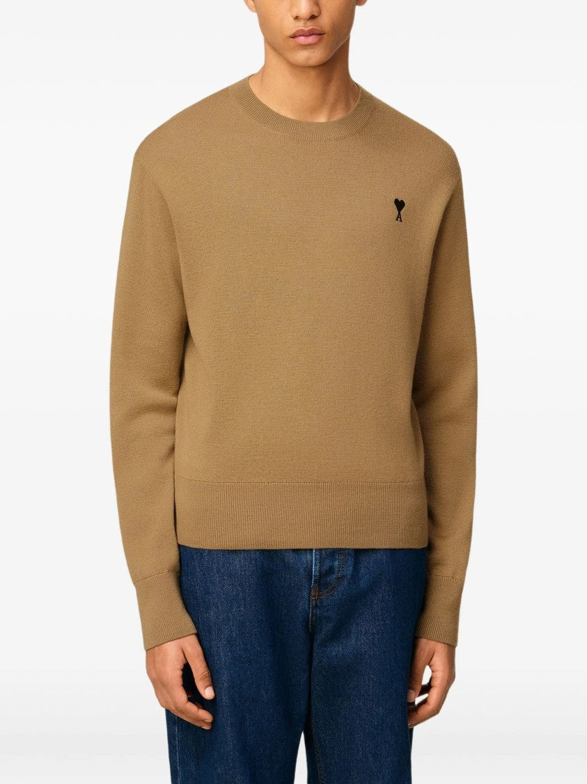Ami Camel Wool Knit Sweater