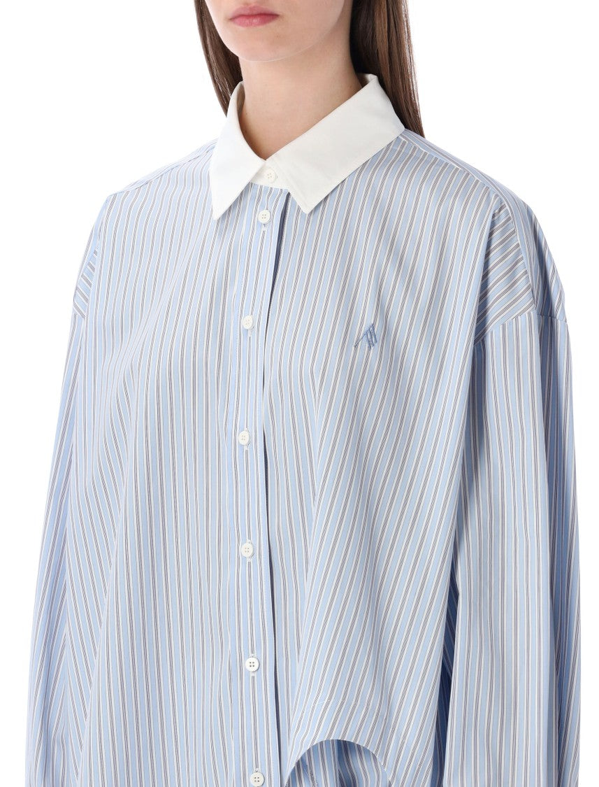 The Attico Diana Oversized Striped Poplin Shirt