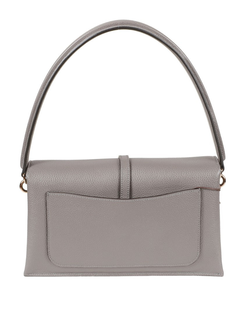 Tod's Structured Grey Handbag With Gold-Tone Clasp