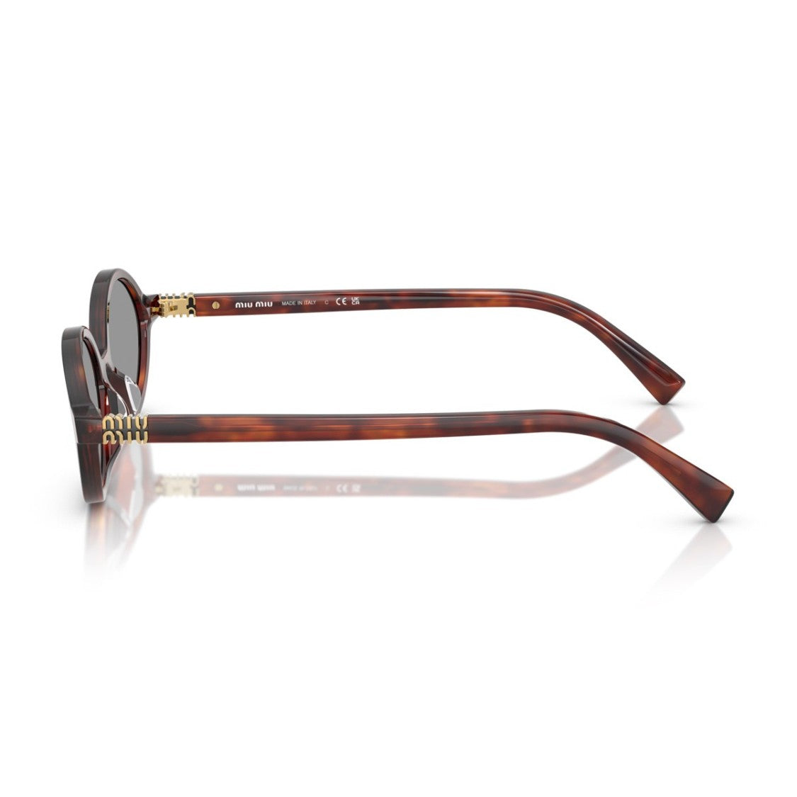 Miu Miu Havana Mahogany Miu Regard 0Mu 04Zs Acetate Oval Sunglasses