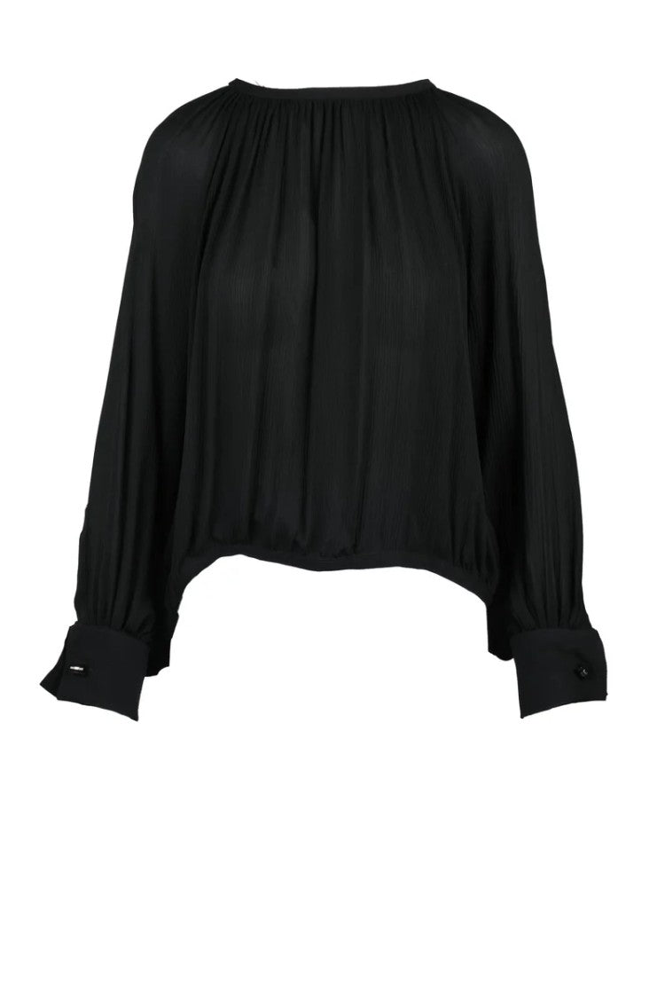 Max Mara Silk Crepe Blouse - Black