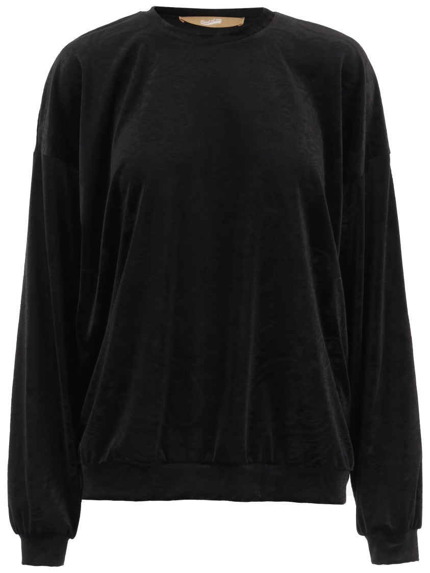 Don't @ Me Black Ribbed Velvet Sweater