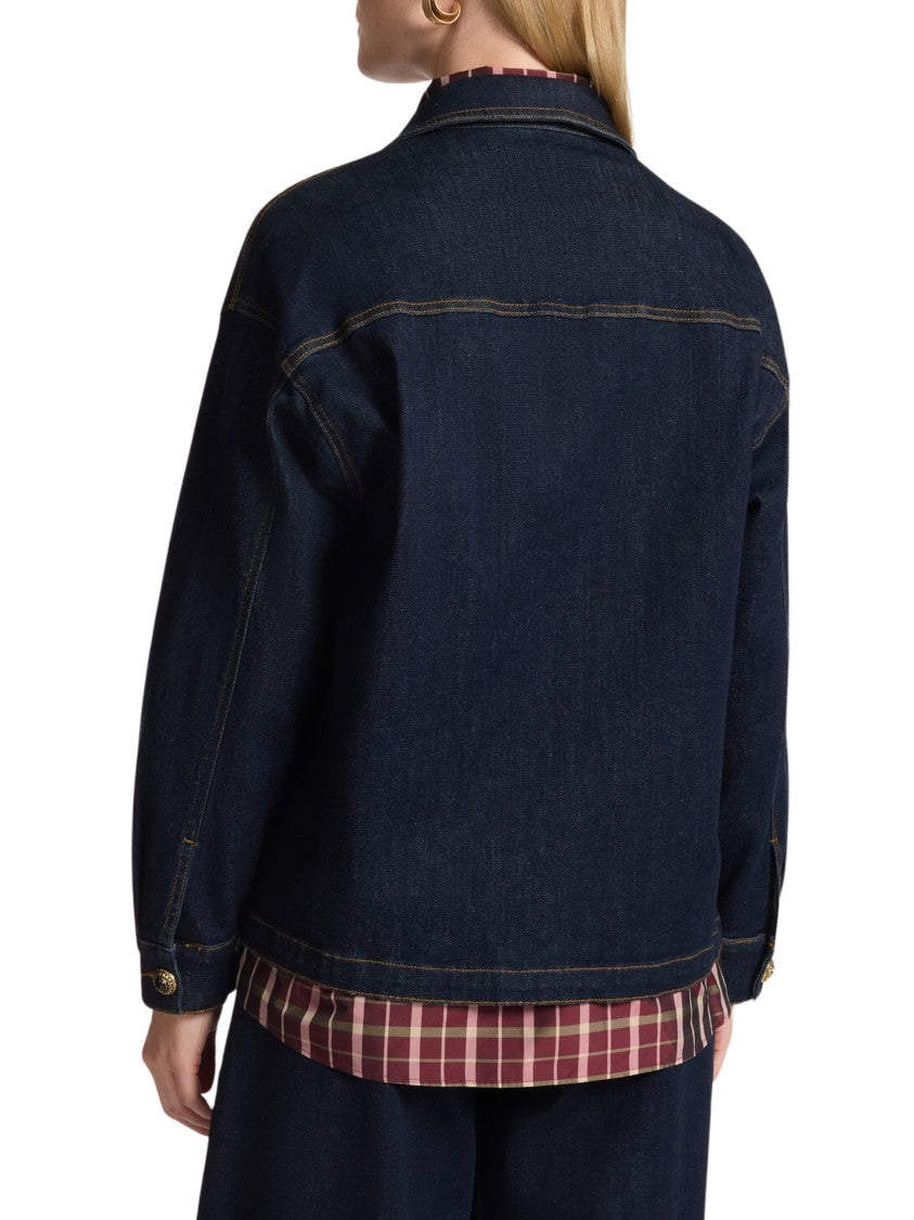 Elena Miro` Fluid Rinse Wash Denim Jacket